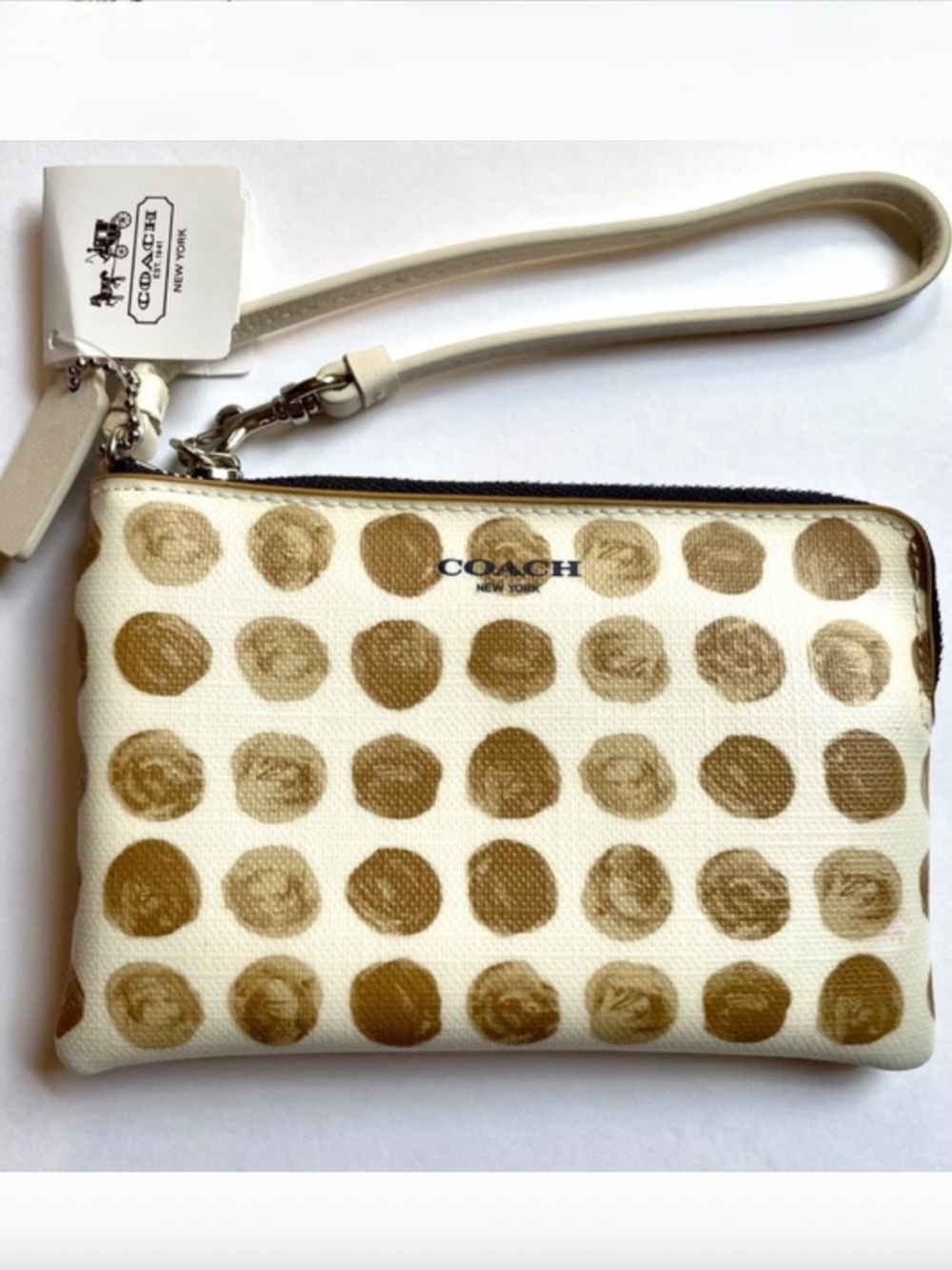 COACH Bleecker Painted Dot Coated Canvas Small Wristlet